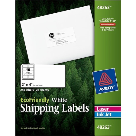 Avery Label, Eco, 2X4 250PK AVE48263